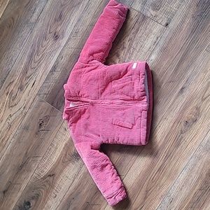 Koala Kids Fleece-Lined Corduroy Full-Zipper Jacket, Size 3T, Pink & Cream